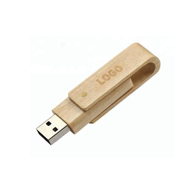 Clé USB en bois personnalisée avec logo larache maroc