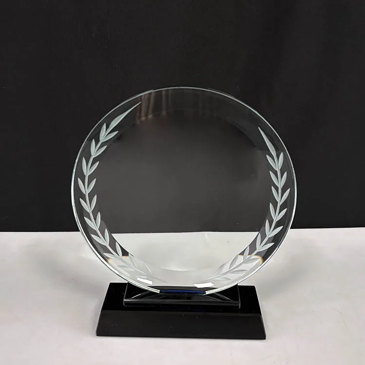 Trophée Rond Transparent en Cristal Personnalisé 2027