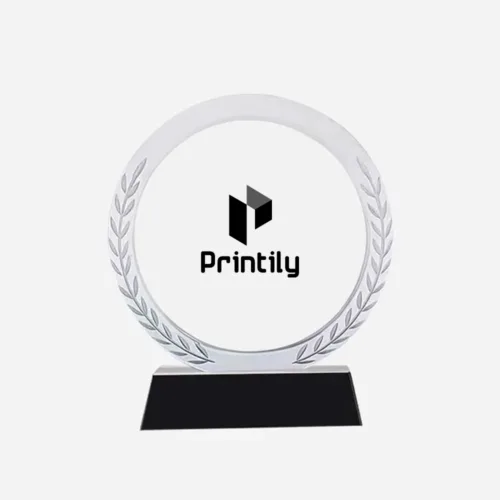 trophee rond transparent en cristal