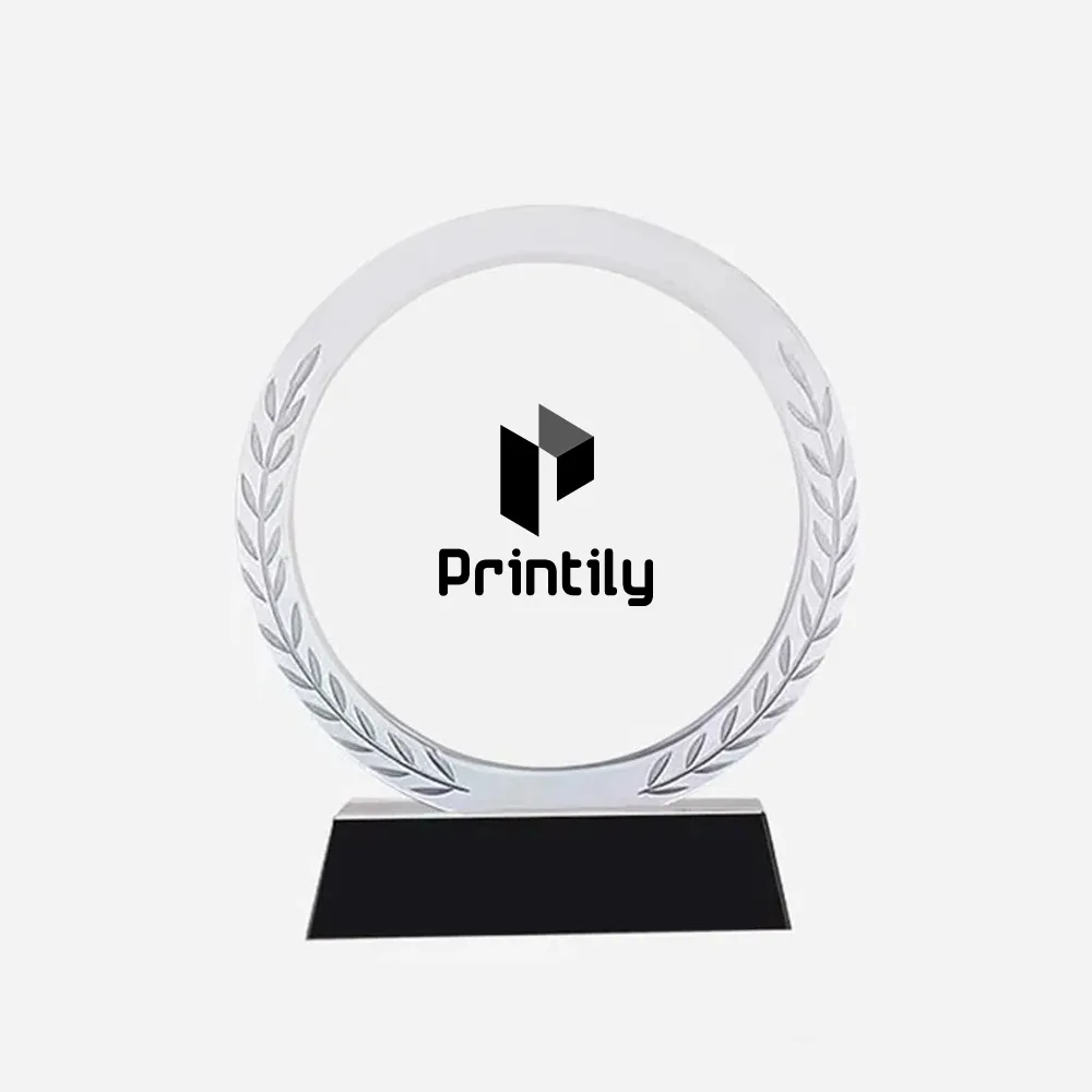 trophee rond transparent en cristal