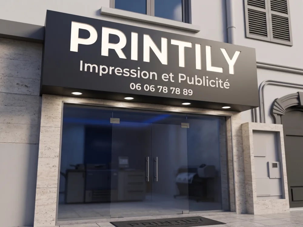 Enseigne publicitaire lumineuse Alucobond CNC Larache Maroc